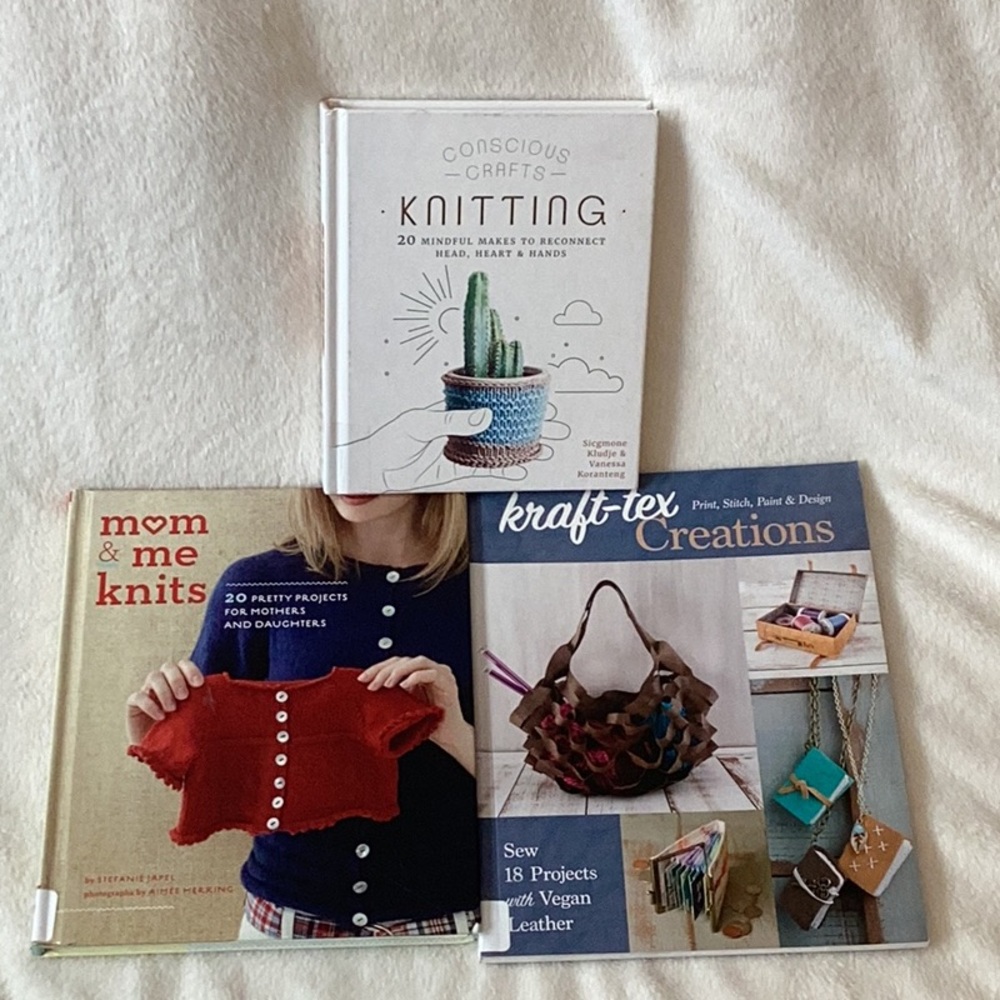 Craft Books Knitting kraft-tex ~ nice set of 3 x-library books